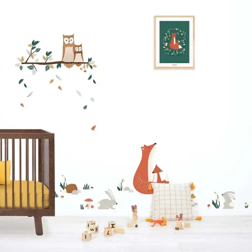 Lilipinso wall sticker a3 forest animals gray brown
