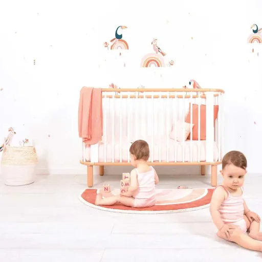 Lilipinso Wall sticker m birds with rainbow pink pastel