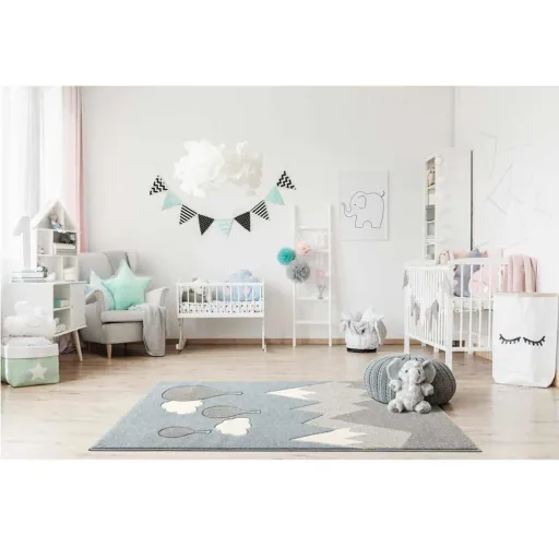 Scandic Living children's carpet Berge & Ballon silver gray