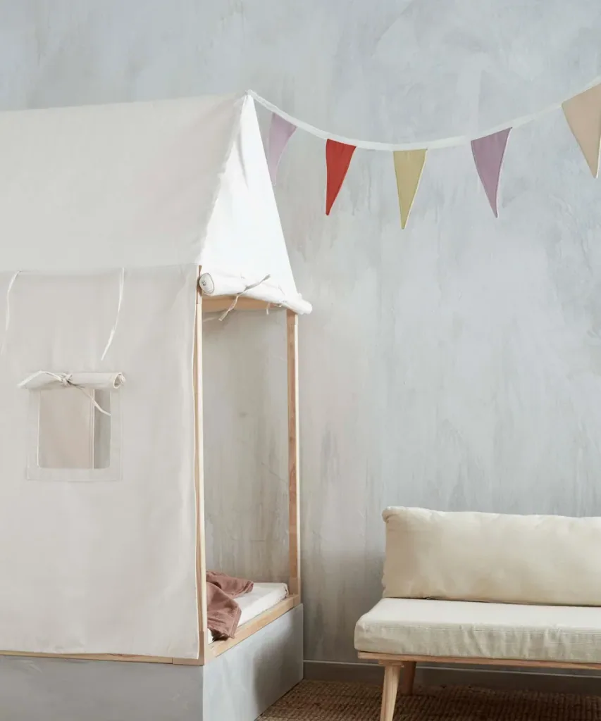 Kids Concept fabric pennant garland red purple