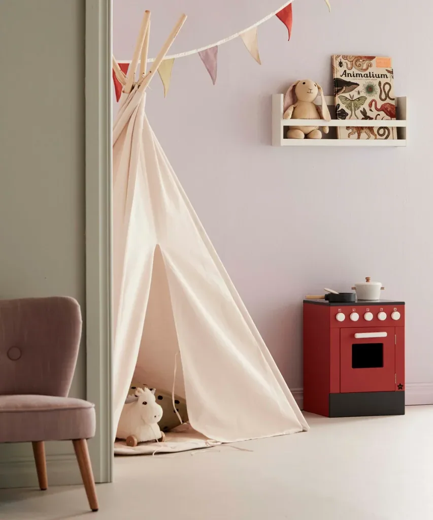 Kids Concept fabric pennant garland red purple