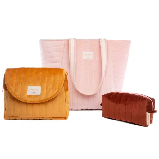 Nobodinoz wrap/ shoulder bag Savanna pink velvet