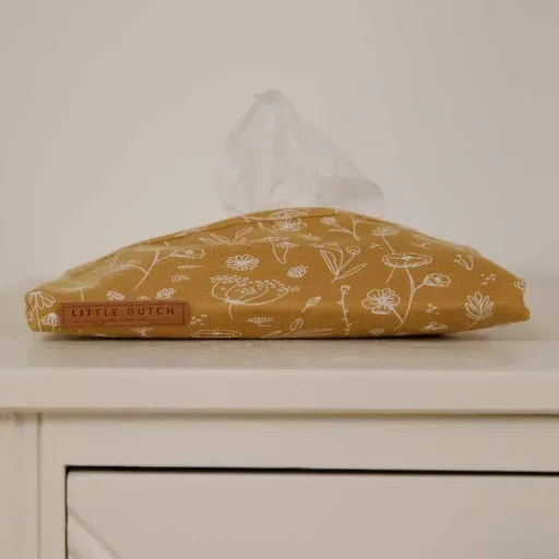 Little dutch wet cloth box cover "wild flowers" ocher