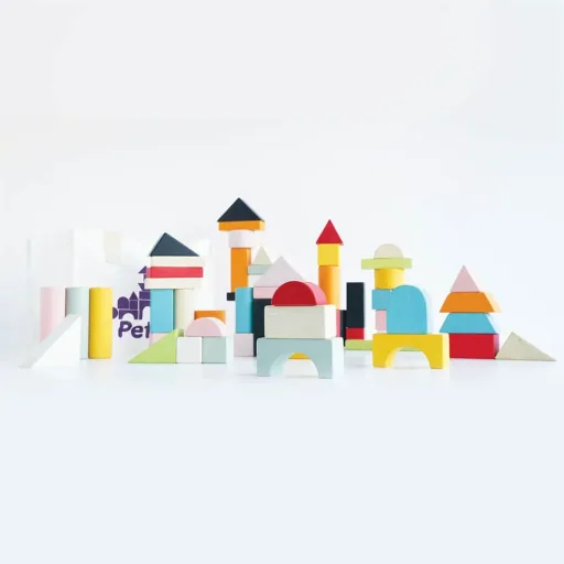 Le Toy van 60 Building Blocks Wood Pastel Colorful