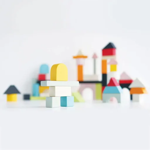 Le Toy van 60 Building Blocks Wood Pastel Colorful