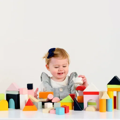 Le Toy van 60 Building Blocks Wood Pastel Colorful