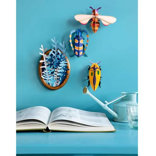 Studio Roof 3D Rosalia Beetle purple yellow cardboard