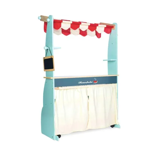 Le Toy van sales stand and Café Honeybake