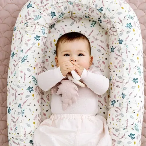 Cam cam baby rattles leaves pink