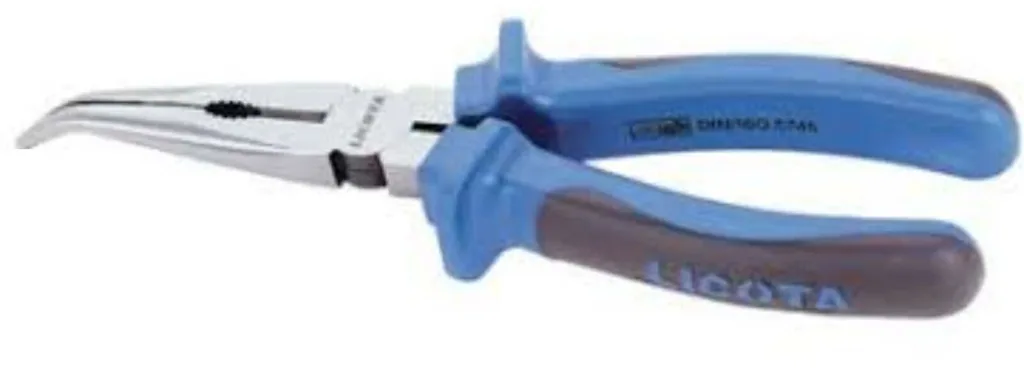 Angled Needle Nose Pliers with Cutter, Insulated Grip