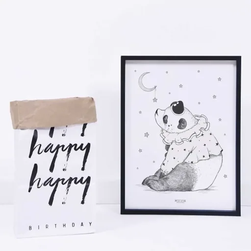Lilipinso poster panda with moon black pink