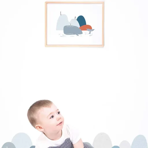 Lilipinso poster whale with seague gray red