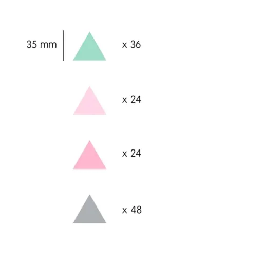 Tresxics Wall sticker triangles mint pink gray