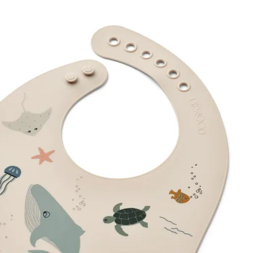 Liewood silicone bib 2er Pack - Tilda, Color: Sea Creature/Sandy Mix