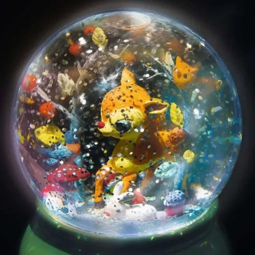 Djeco night light snow globe little deer