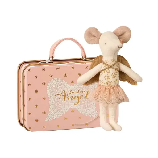 Maileg Guardian angel Mouse with a chicken