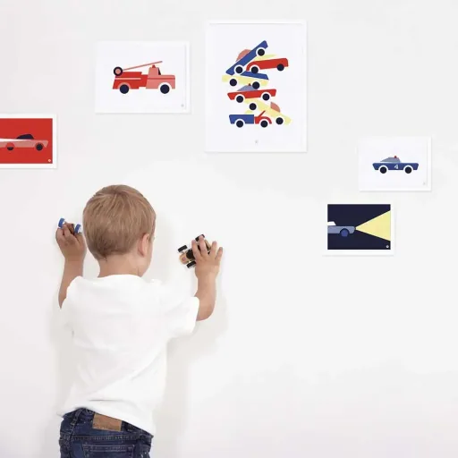 Lilipinso poster set vehicles red blue yellow