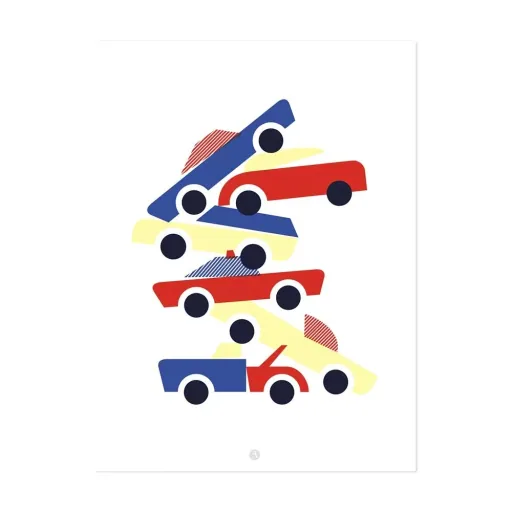 Lilipinso poster set vehicles red blue yellow