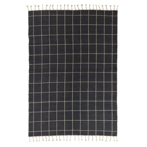 Oyoy children's carpet grid anthracite/cream