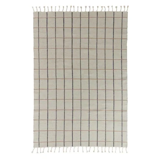 Oyoy children's carpet grid anthracite/cream