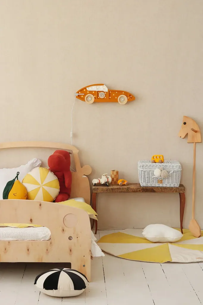 Little Lights LED decorative children's lamp racing car mustard yellow