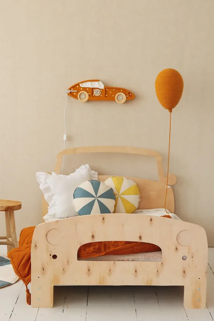 Little Lights LED decorative children's lamp racing car mustard yellow