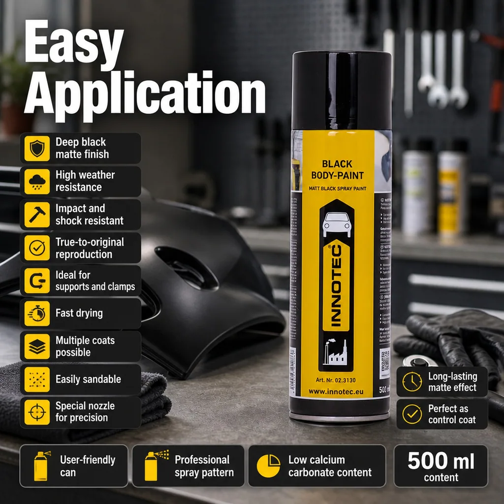 Matte Black Paint, Black Body Paint 500 ml, Matte Black Spray Paint, Car Body Paint