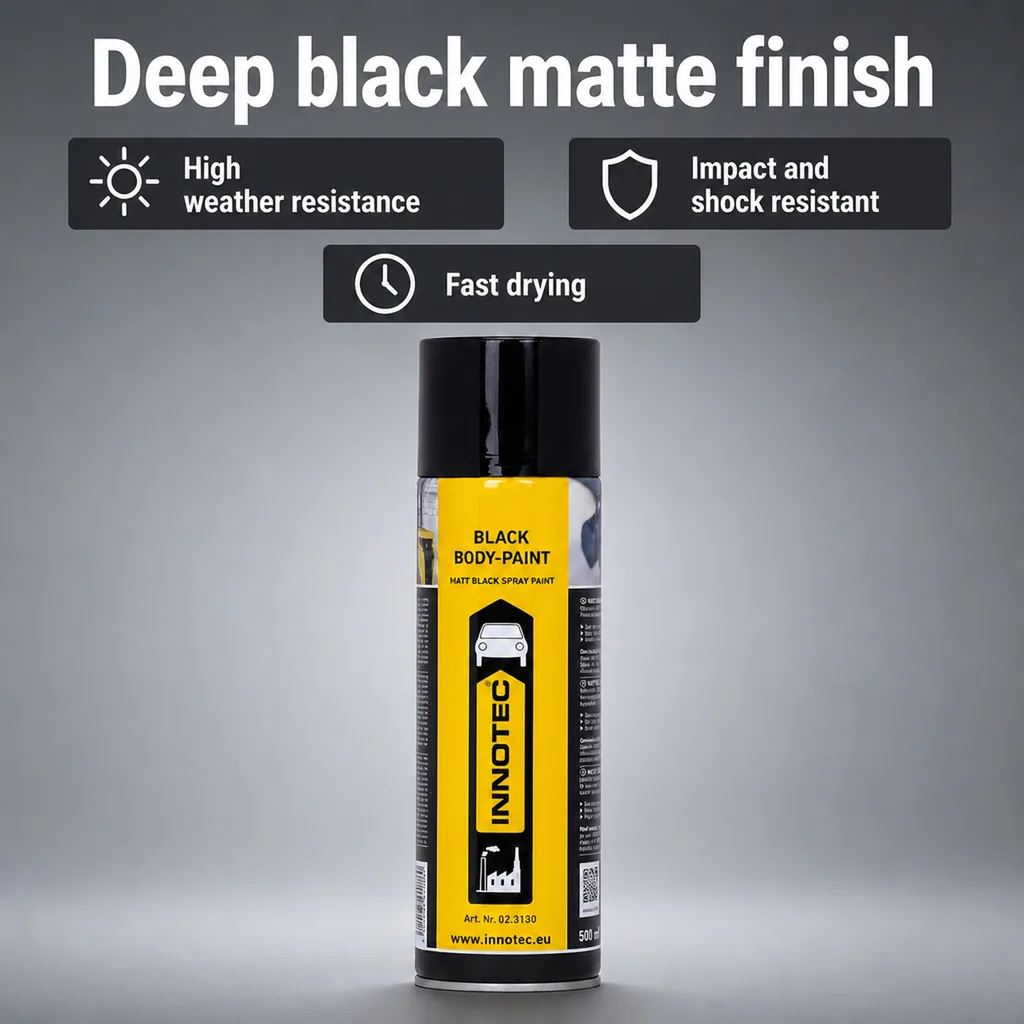 Matte Black Paint, Black Body Paint 500 ml, Matte Black Spray Paint, Car Body Paint