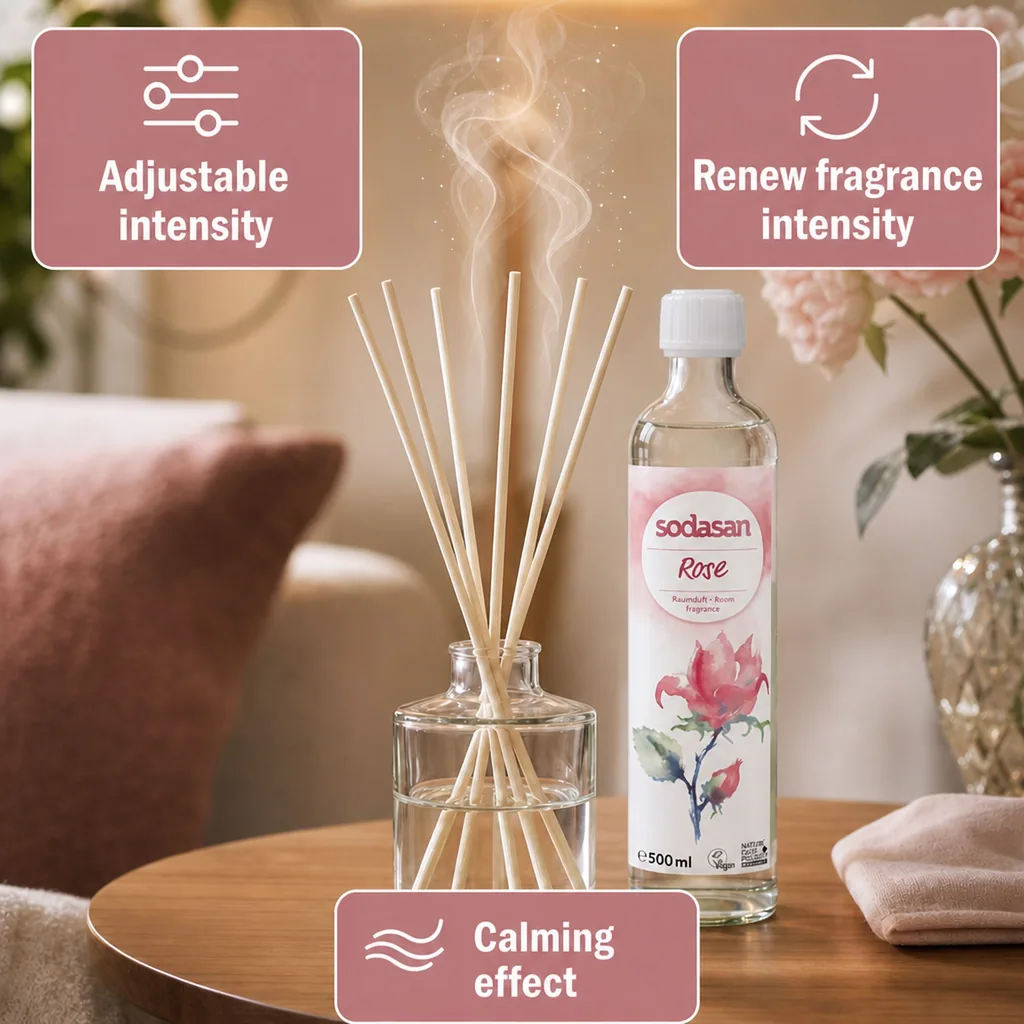 Room Fragrance Refill, Rose Room Fragrance, Natural Air Freshener, 500ml Rose Scent