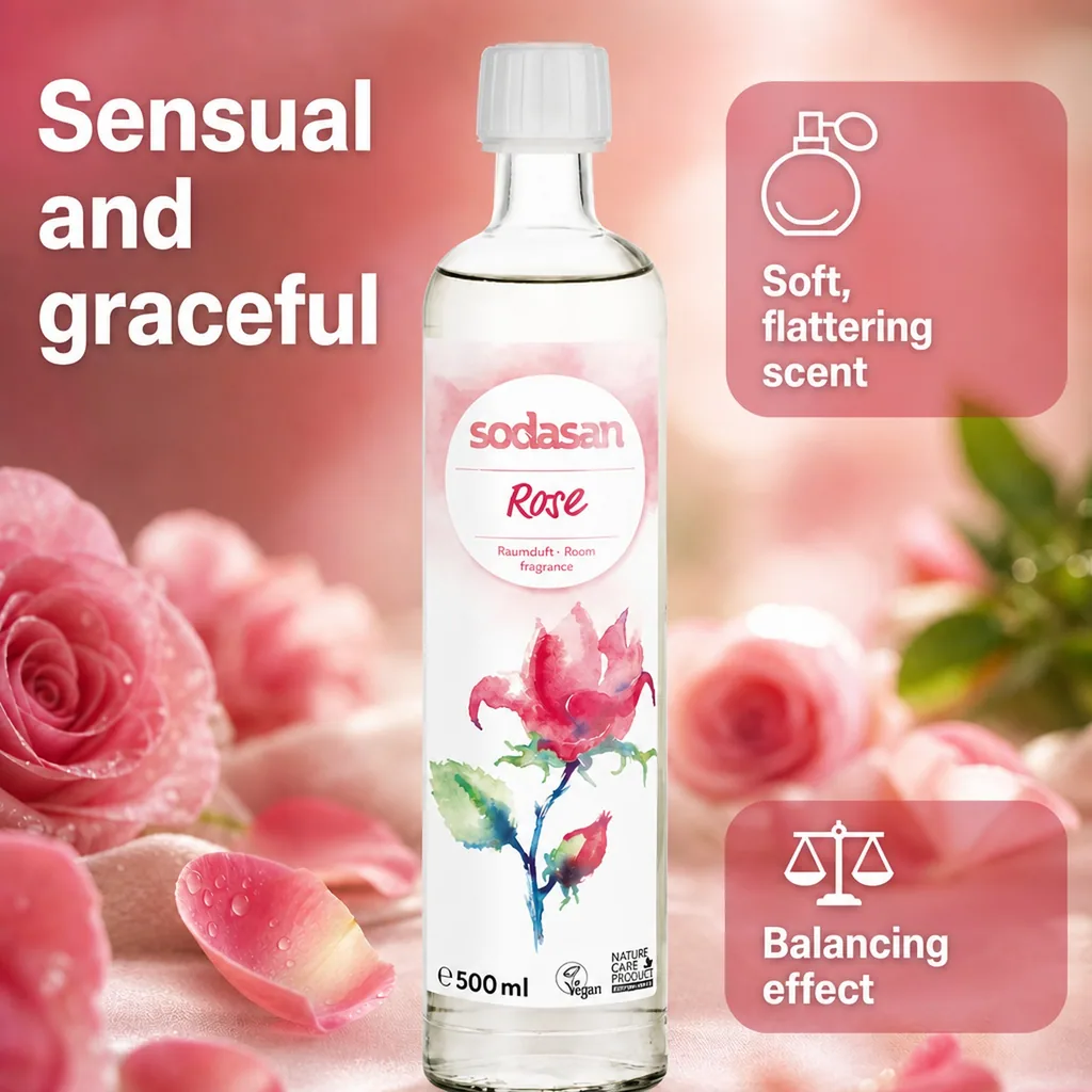 Room Fragrance Refill, Rose Room Fragrance, Natural Air Freshener, 500ml Rose Scent