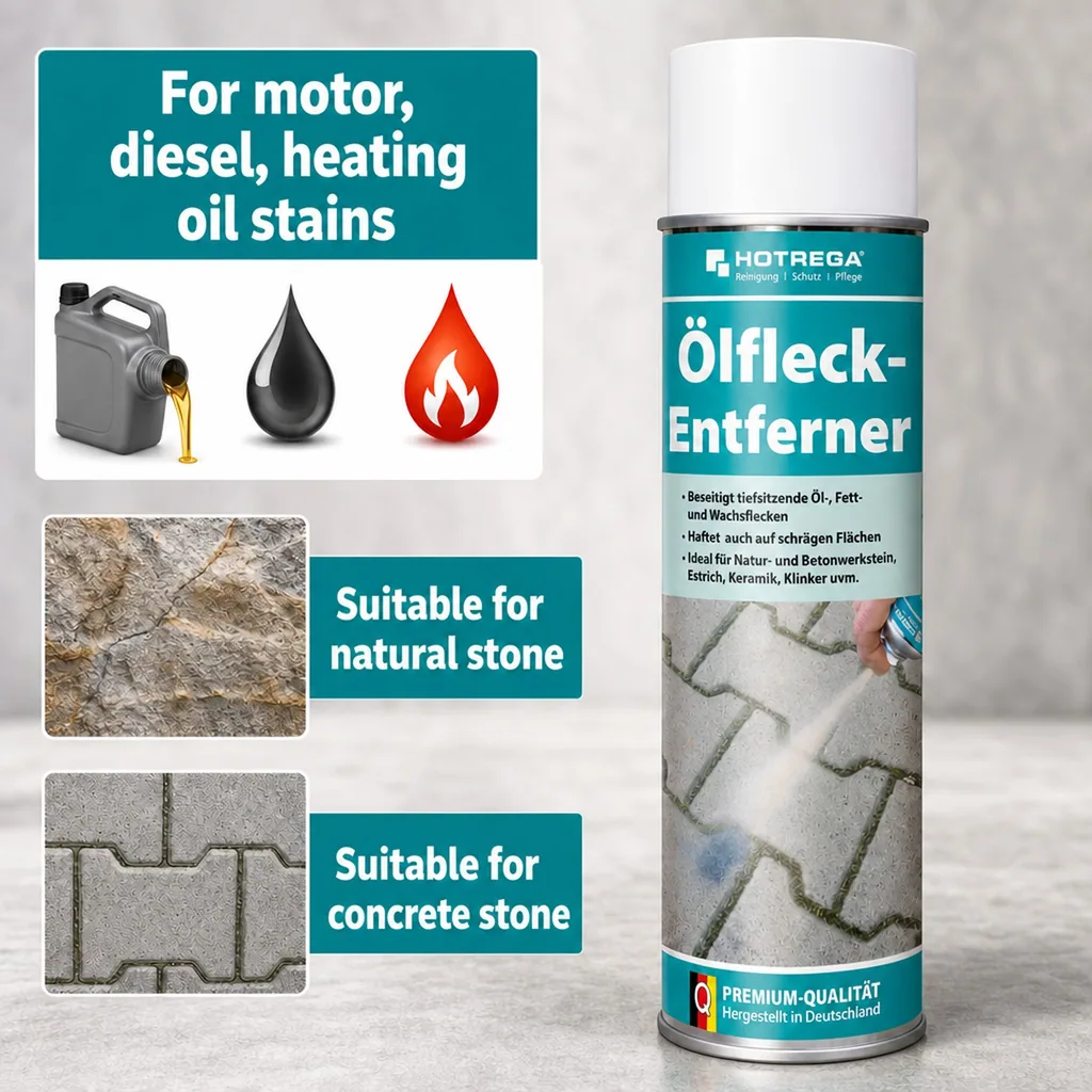Oil stain remover, Oil stain remover spray, 500 ml spraydose, oil stain cleaner