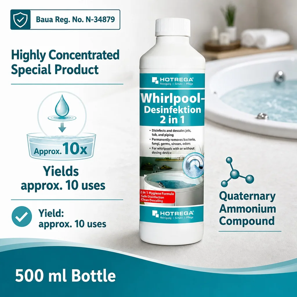 Hot Tub Sanitizer, Whirlpool Sanitizer, 500 ml Concentrate, Hot Tub Cleaner