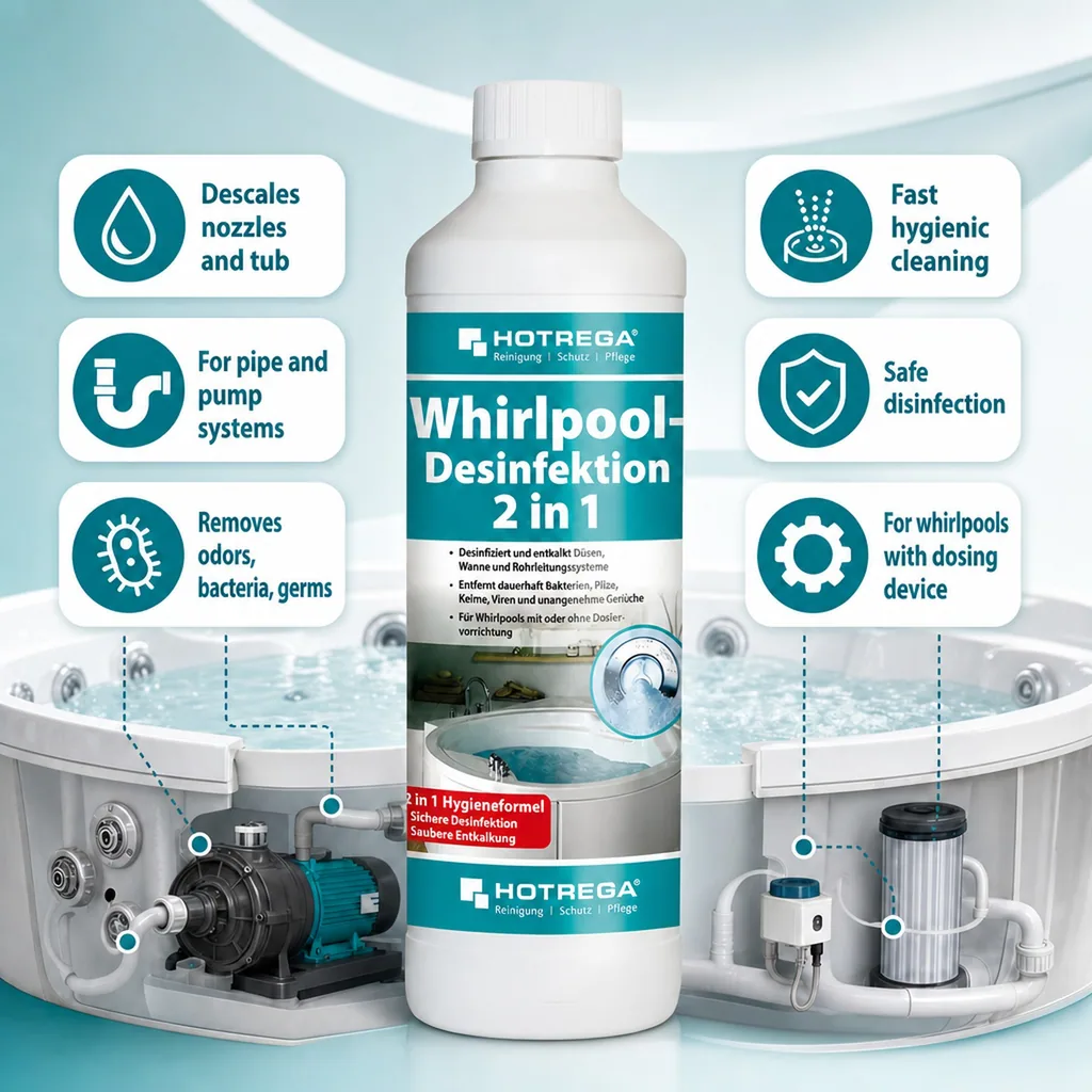 Hot Tub Sanitizer, Whirlpool Sanitizer, 500 ml Concentrate, Hot Tub Cleaner