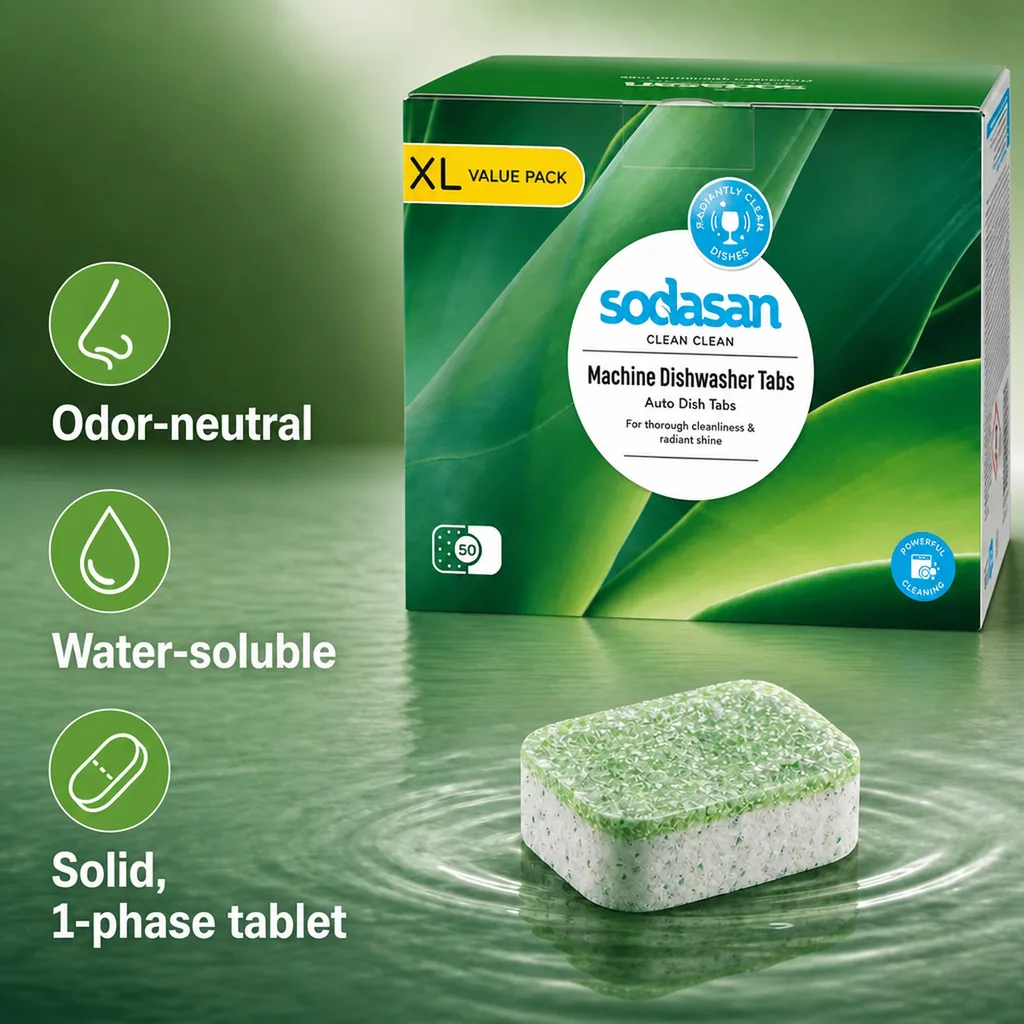 Dishwasher detergent tabs, 50 Stück XL, Dish soap tabs