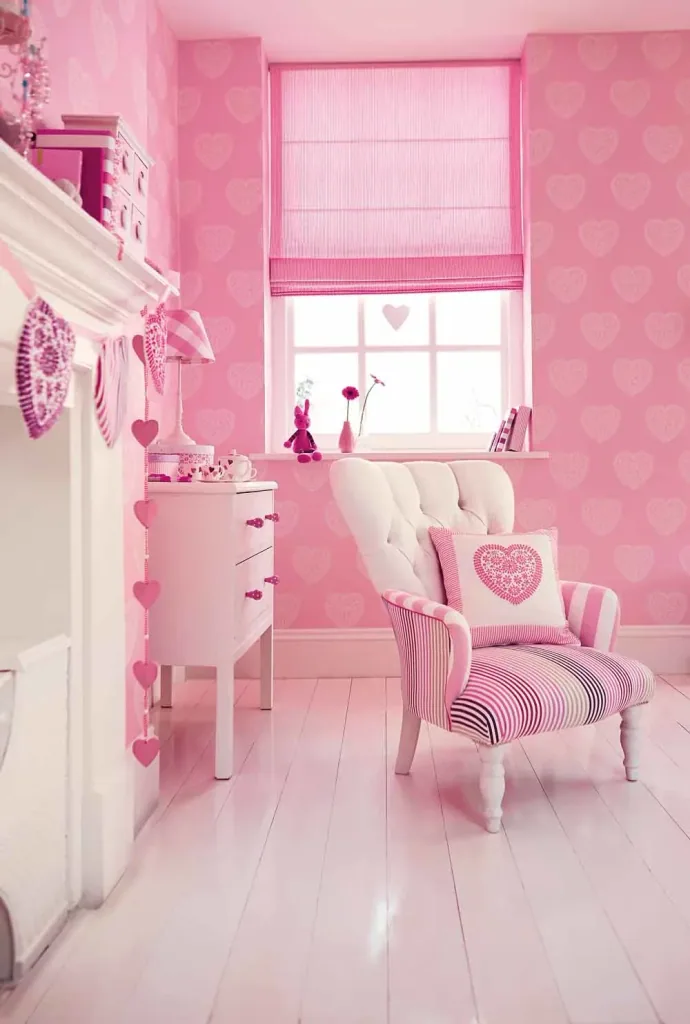 Harlequin all about me wallpaper pink hearts white