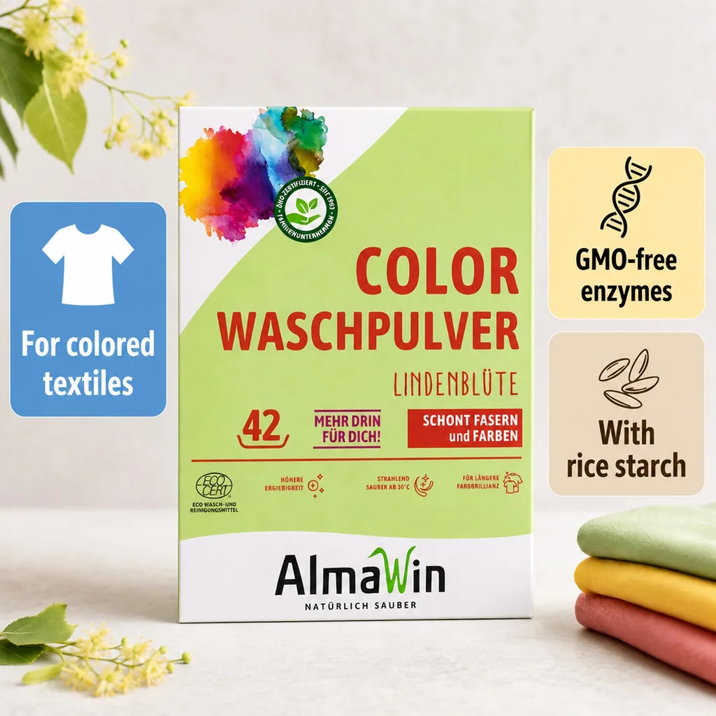 Color Laundry Detergent, Linden Blossom, Powder Laundry Detergent 2 kg