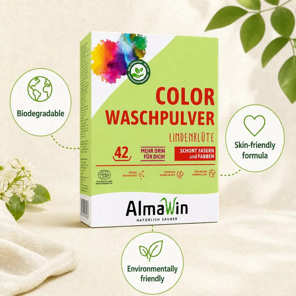 Color Laundry Detergent, Linden Blossom, Powder Laundry Detergent 2 kg