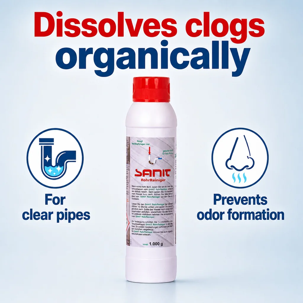 Drain Cleaner Powder 1000 g, Drain Opener, Clog Remover Granules