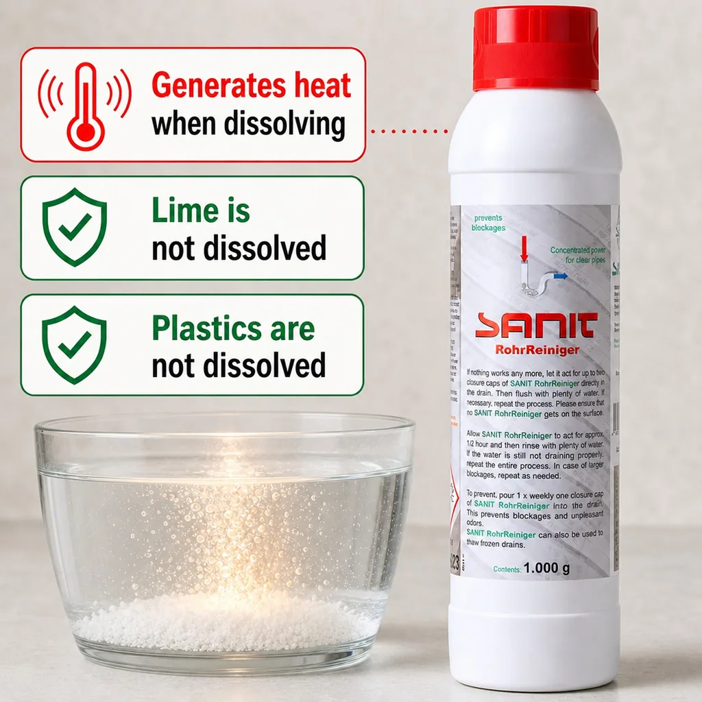 Drain Cleaner Powder 1000 g, Drain Opener, Clog Remover Granules