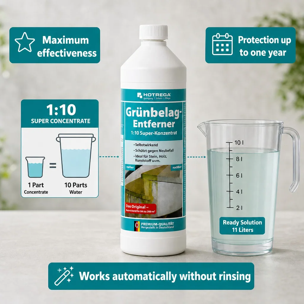 Algae remover concentrate 1 Liter, Moss remover concentrate, Green growth remover concentrate