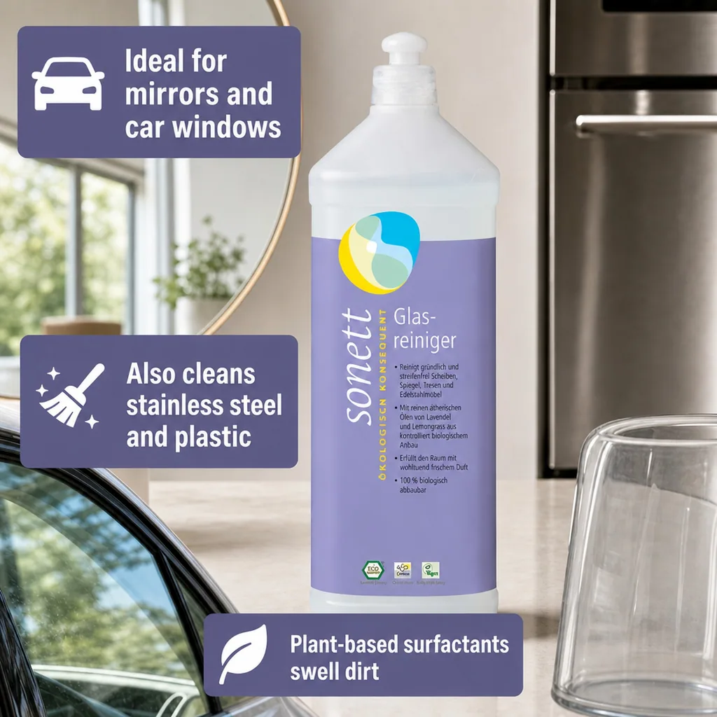 Glass Cleaner 1 Liter Refill, Window Cleaner Refill, Streak Free Glass Cleaner