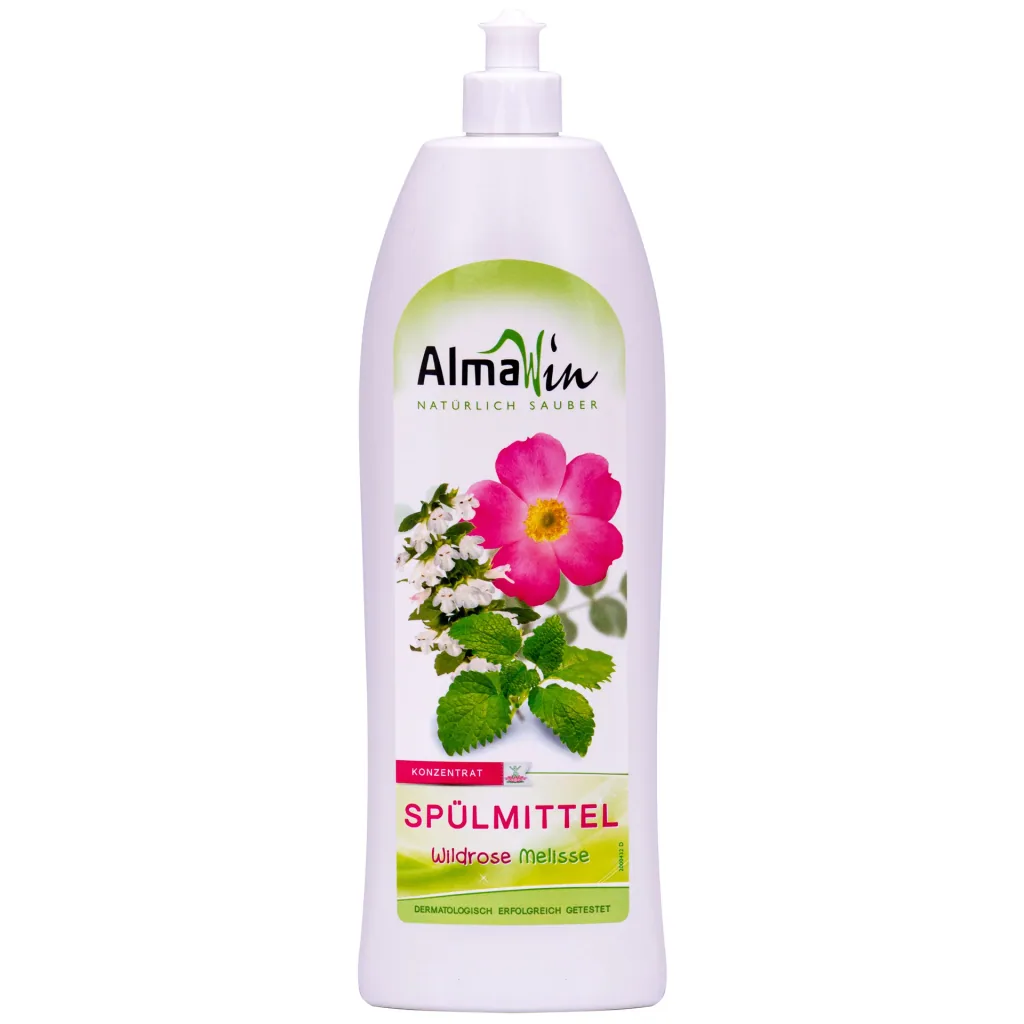 Dish Soap, Natural Dish Soap, Eco Friendly, Wild Rose & Melissa Scent, 1 Liter