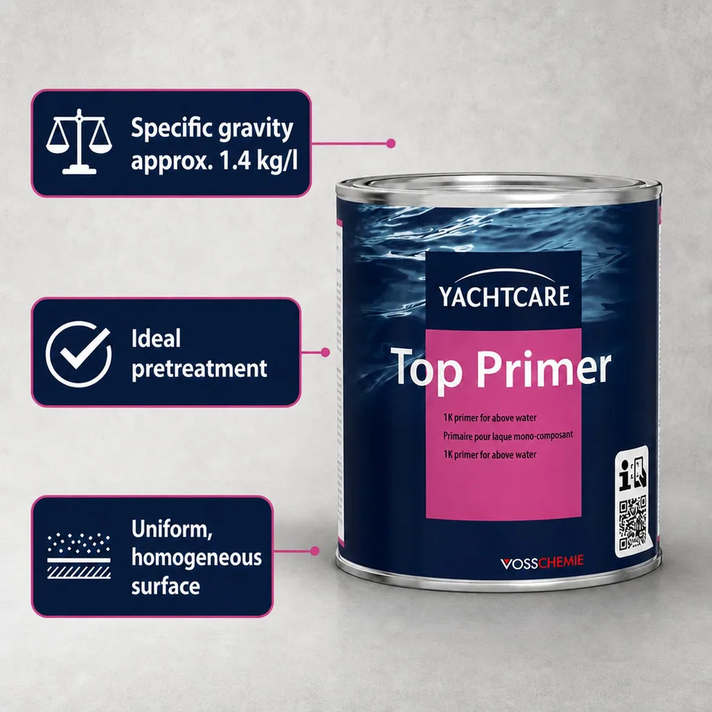Marine Primer, Boat Primer, Yacht Primer, Marine Paint Primer, 1K Primer, 750 ml, white