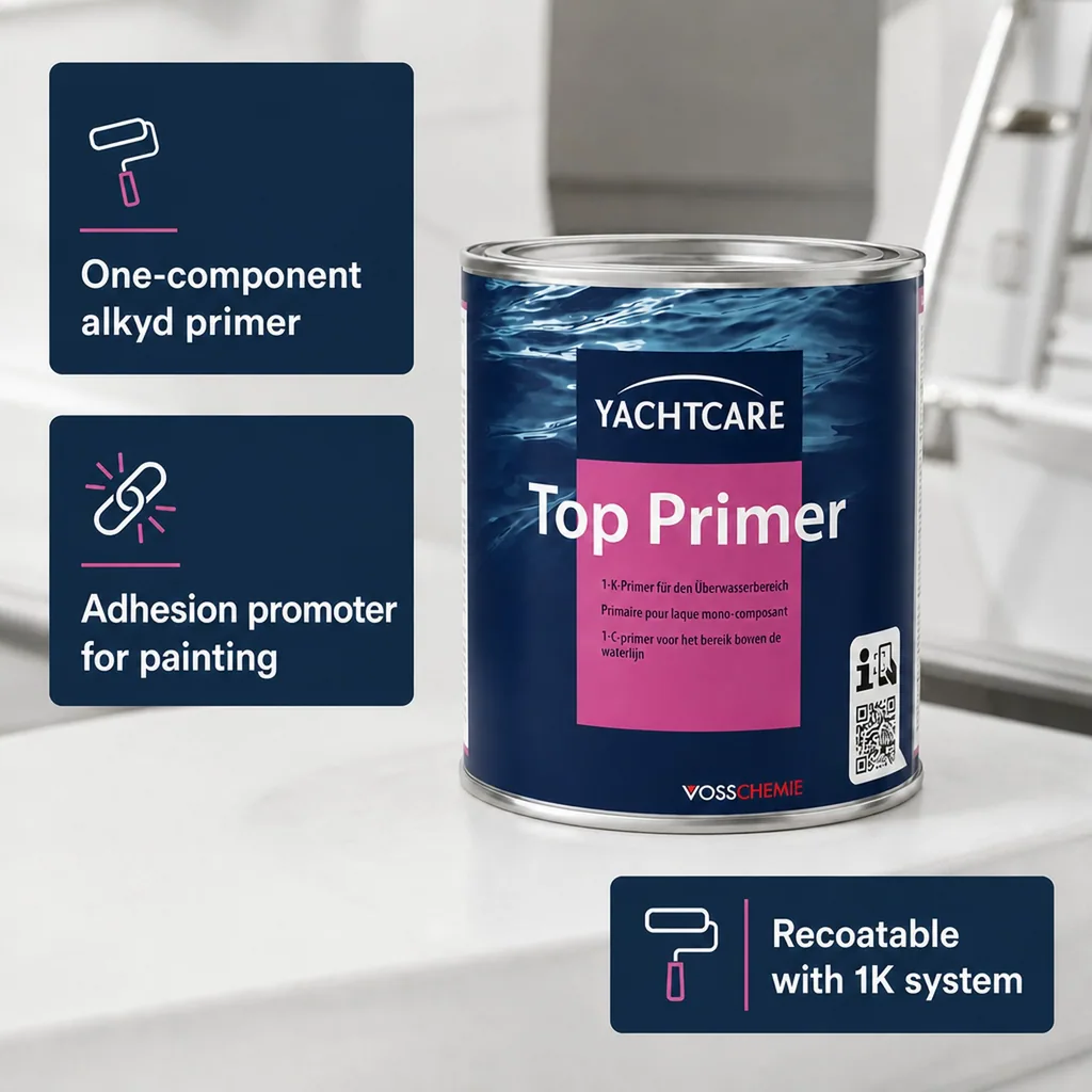 Marine Primer, Boat Primer, Yacht Primer, Marine Paint Primer, 1K Primer, 750 ml, white