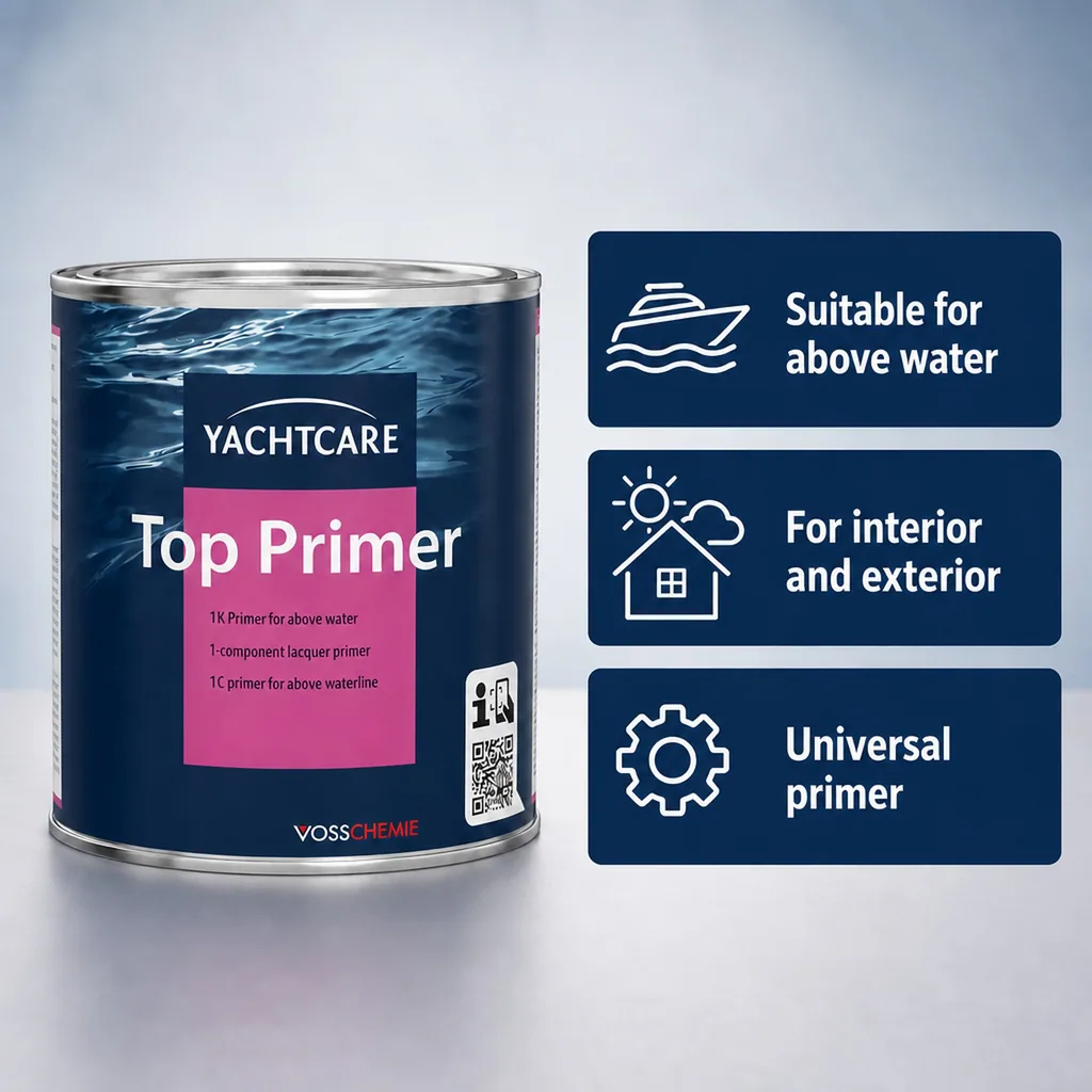 Marine Primer, Boat Primer, Yacht Primer, Marine Paint Primer, 1K Primer, 750 ml, white