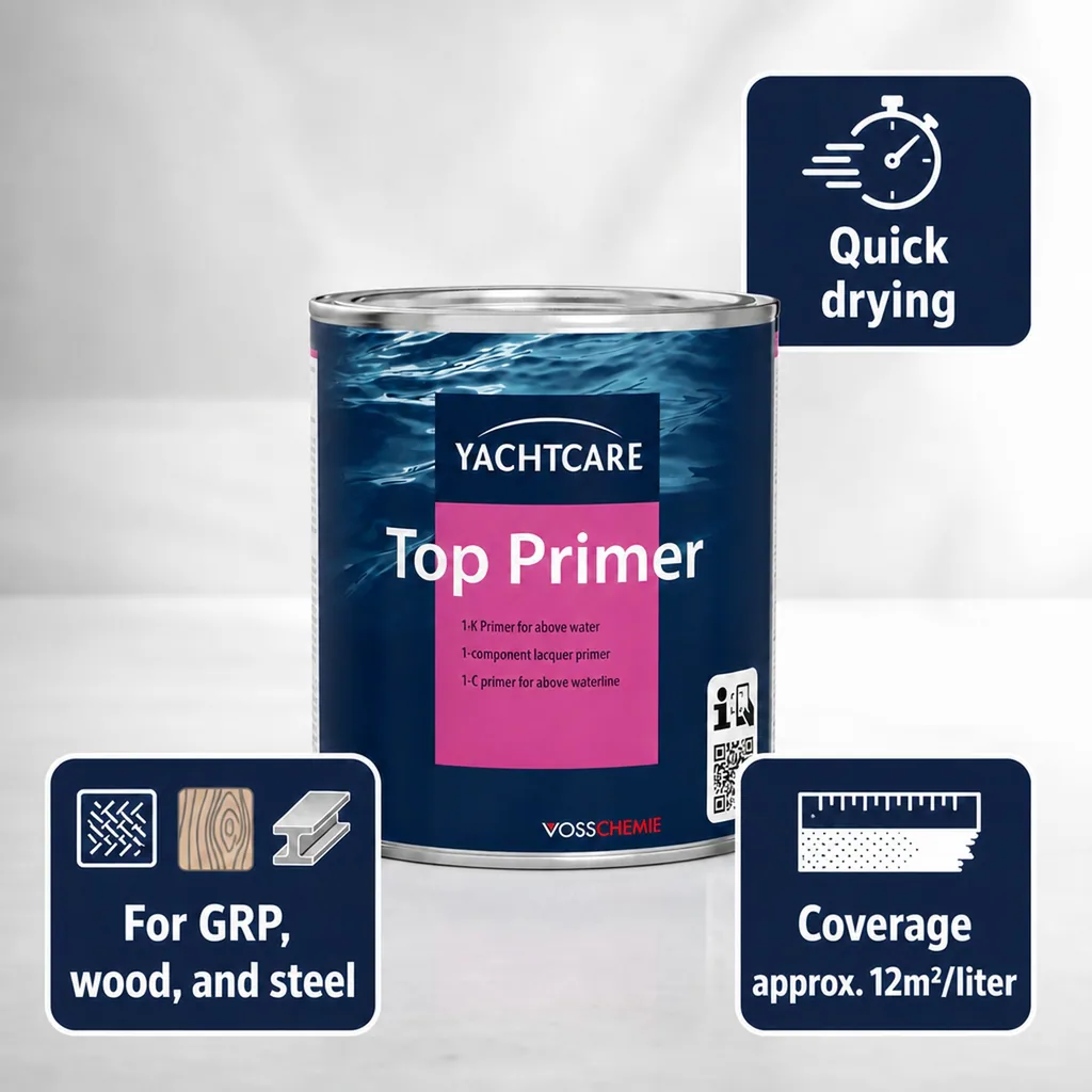 Marine Primer, Boat Primer, Yacht Primer, Marine Paint Primer, 1K Primer, 750 ml, white