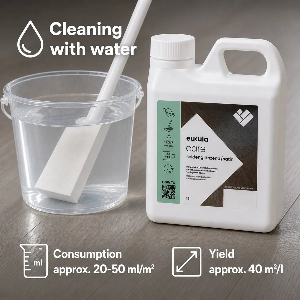 Wood Floor Cleaner, Wood Floor Care, 1 Liter Silk Gloss Floor Care