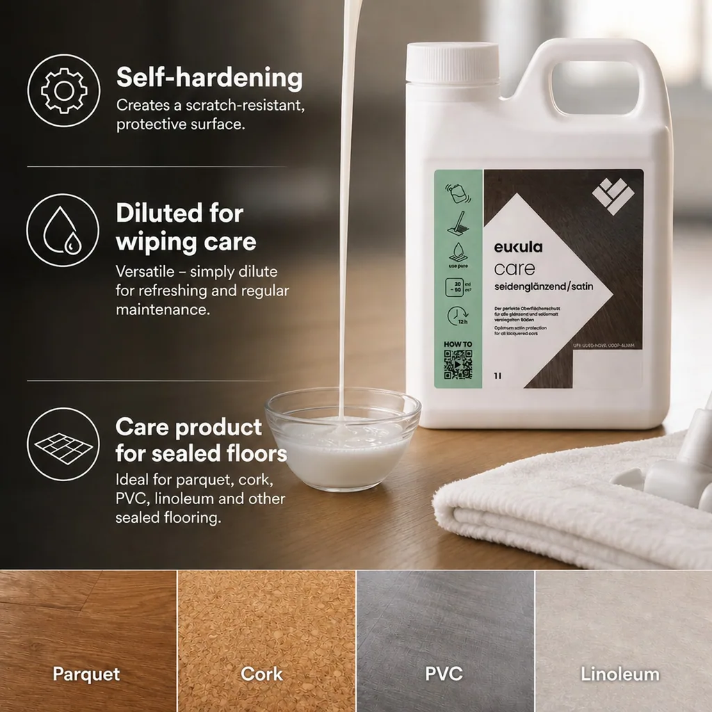 Wood Floor Cleaner, Wood Floor Care, 1 Liter Silk Gloss Floor Care