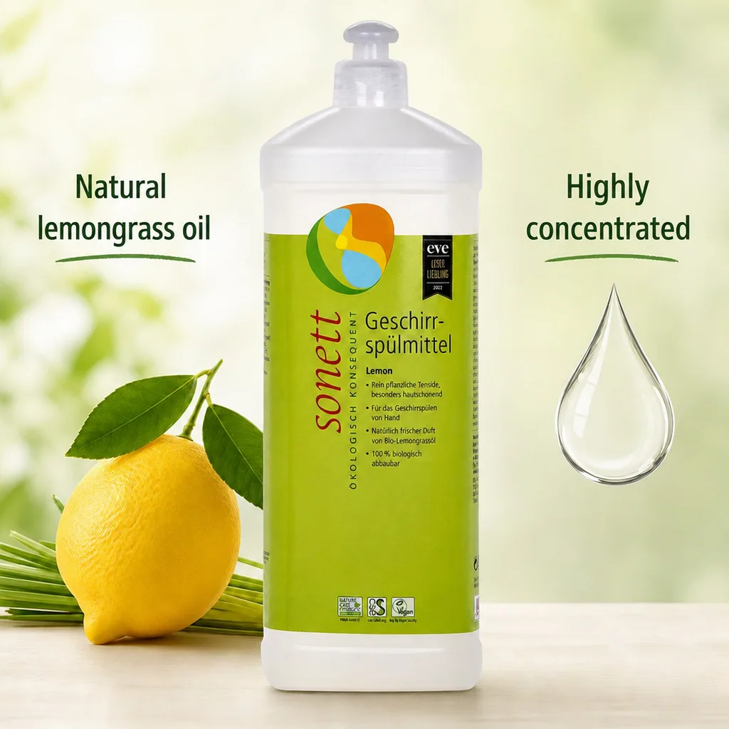 Dish soap 1 Liter, lemon dish soap, natural dish soap, plant based