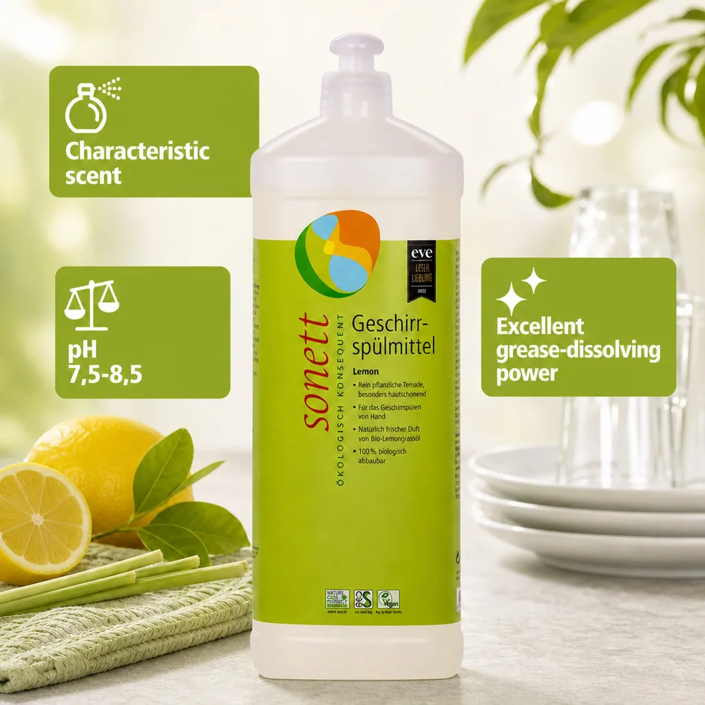 Dish soap 1 Liter, lemon dish soap, natural dish soap, plant based